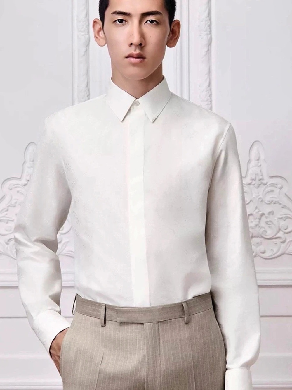 Dior Cotton Dress Shirt in White Size 40